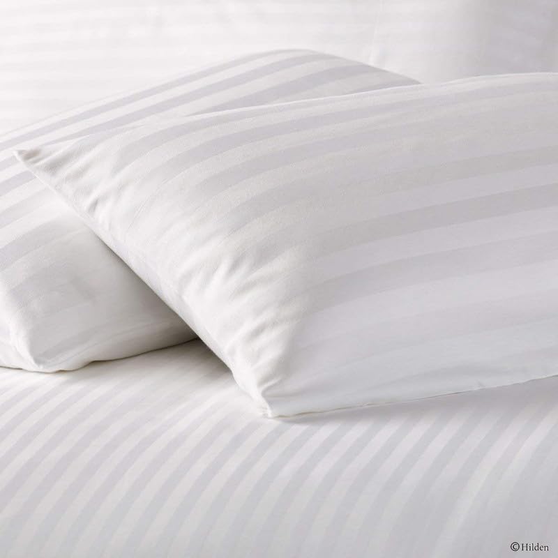 WSOKO 100% Cotton Satin Stripe Single Bedsheet Set | 60x90 Inch | White