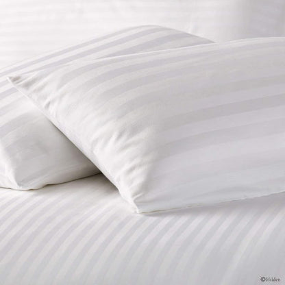 WSOKO 70% Cotton Satin Stripe Single Bedsheet 60x90 Inch with 1 Pillow Cover | White | Hotel Quality