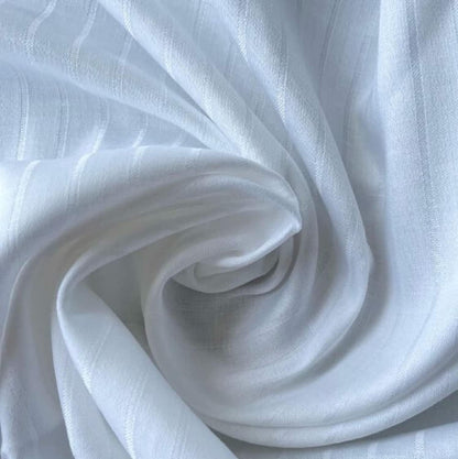 WSOKO 70% Cotton Satin Stripe Super King Bedsheet 108x108 Inch with 2 Pillow Covers | White | Hotel Quality