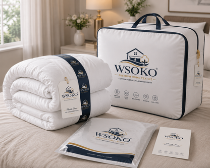 WSOKO All Season Microfiber Comforter 60x90 Inch | 150–400 GSM | White | Hotel Quality