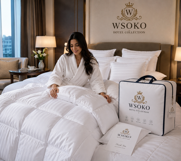 WSOKO All Season Microfiber Comforter 70x100 Inch | 150–400 GSM | White | Hotel Quality