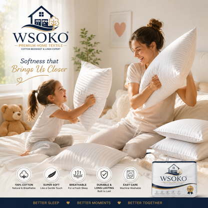 WSOKO Premium Cushion Pillow 14x14 Inch | Soft Filled | White